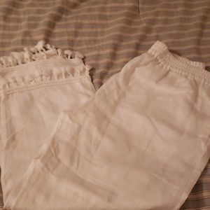 White linen pants